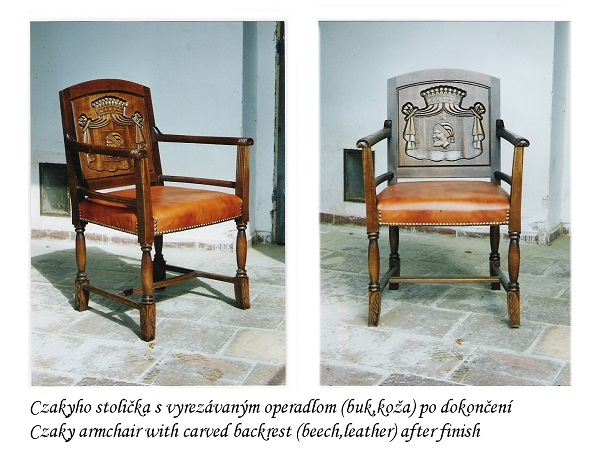 Czákyho stolička-verzia s dreveným operadlom